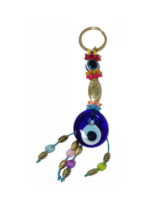 Handmade Keychain Metallic Eye Blue