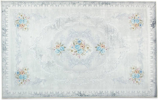 Tzikas Carpets 72005-022 Modern Bedroom Rug Set Cotton Damask Blue 3 Pieces
