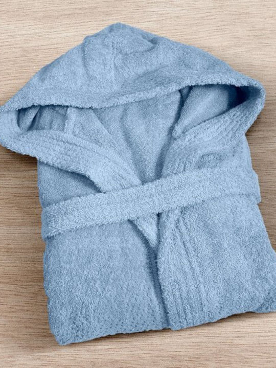 Lino Home Erasia Hooded Bathrobe Sky