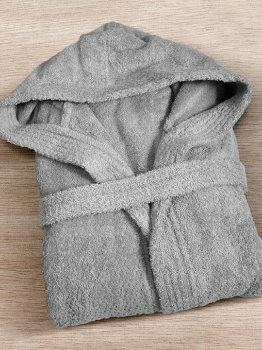 Lino Home Erasia Hooded Bathrobe Light Grey 600gr/m²