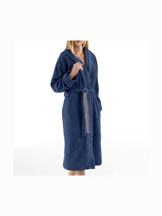 Guy Laroche Casual Bathrobe with Hood Marine 400gr/m²
