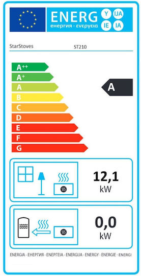 Starstoves Oțel Soba pe lemne 12.1kW Negru