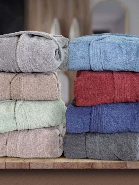 Lino Home Erasia Bathrobe with Hood Bordo 600gr/m²