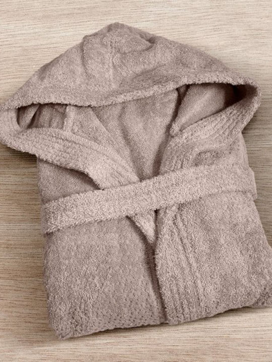 Lino Home Erasia Hooded Bathrobe Mocca