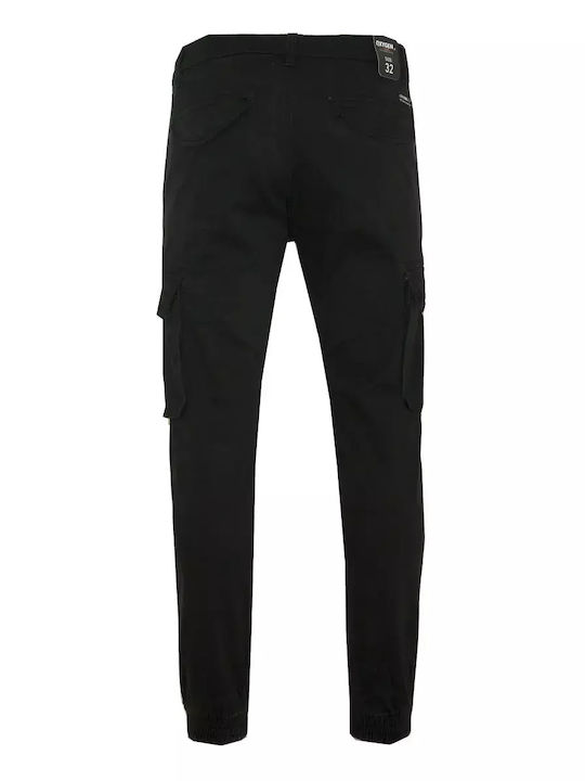 Oxygen Men's Black Cargo Pants with Elastic 41117-Black