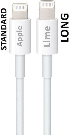 Lime USB to Lightning Cable Λευκό 2m