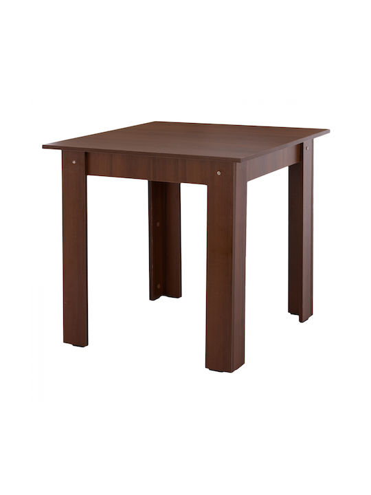 Kelvin Τραπέζι Κουζίνας Ξύλινο Καρυδί 80x80x77εκ.