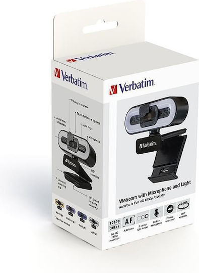 Verbatim AWC-02 Web Camera 2K with Autofocus and Privacy Cap 49579