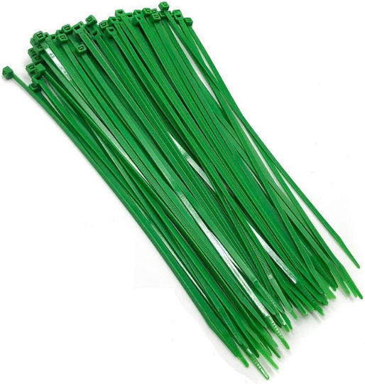 Cresman Pack of 100pcs Green Plastic Cable Ties 200x3.6mm 07867