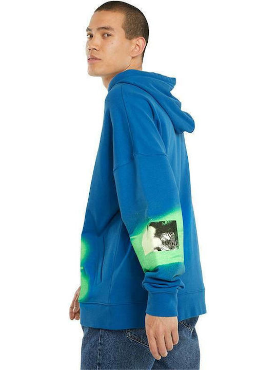 Puma Herren Sweatshirt mit Kapuze und Taschen Blau