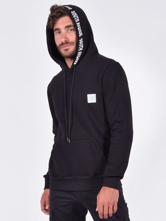 Clever Herren Sweatshirt mit Kapuze und Taschen Schwarz