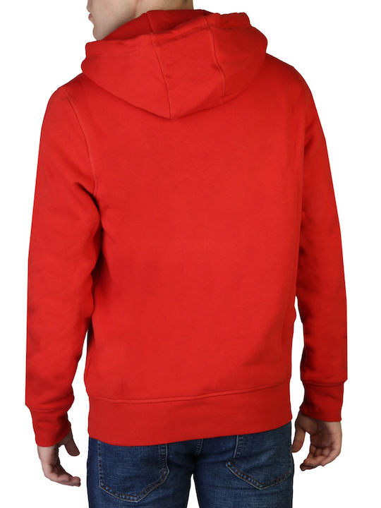 Tommy Hilfiger Herren Sweatshirt mit Kapuze und Taschen Rot