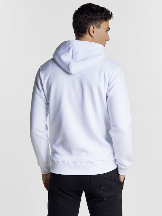 Guy Laroche Men's Sweatshirt with Hood and Pockets White