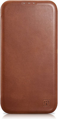 iCarer CE Oil Wax Premium Leather Folio Buchen Sie Leder Braun (iPhone 14 Pro Max) AKI14220708-BN