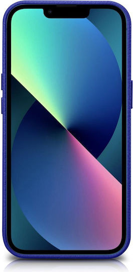 iCarer Litchi Premium Leather Back Cover Δερμάτινο Dark Blue (iPhone 14 Plus)