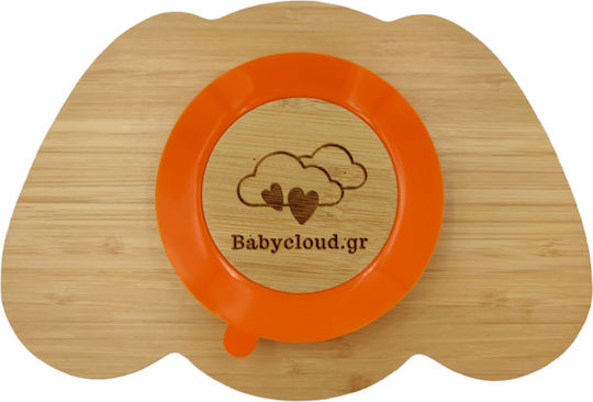 Baby Cloud Σετ Φαγητού Σκυλάκι από Bamboo με Αντιολισθητική Βάση Πορτοκαλί 3τμχ