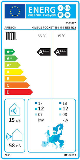 Ariston Nimbus Pocket 150 M T Net Wärmepumpe 15kW Dreiphasig 60°C Monoblock