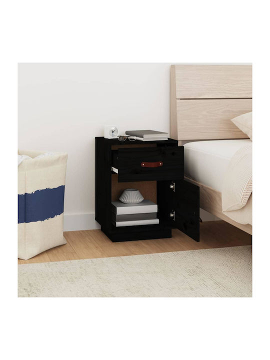 Bedside Tables of Solid Wood 2pcs Black 40x34x55cm