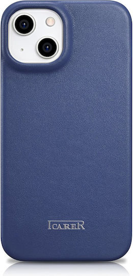 iCarer CE Premium Leather Folio Book Δερμάτινο Μπλε (iPhone 14 Plus)