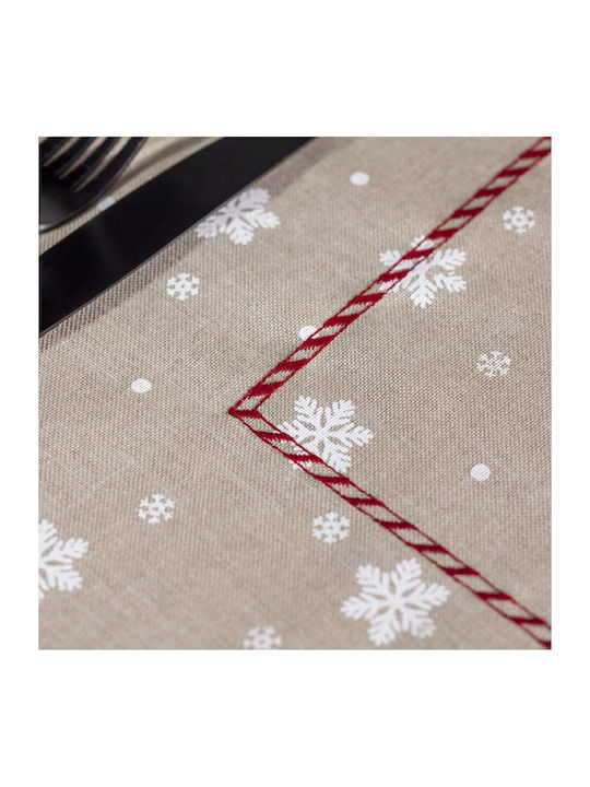 XMASfest Christmas Tablecloth Fabric Beige L270xW160cm 1pcs