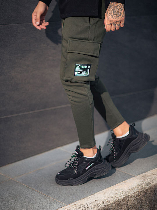 Cargo Sweatpants with Elastic Khaki