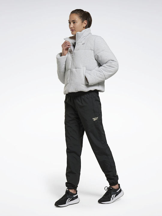 Studio Κοντό Γυναικείο Puffer Μπουφάν για Χειμώνα Light Grey Heather