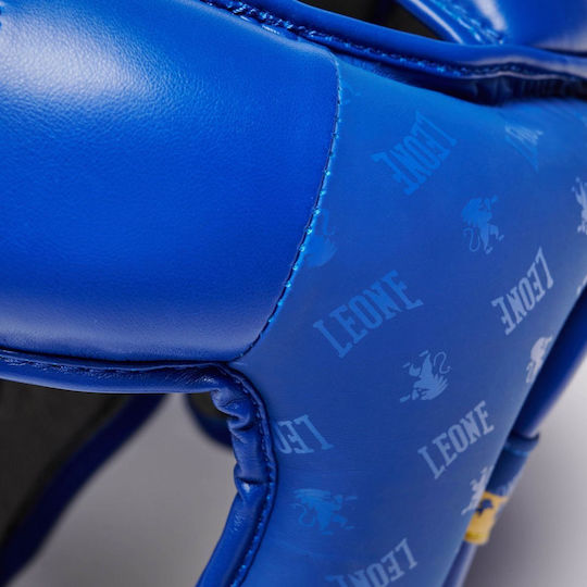 Leone DNA Adult Open Face Boxing Headgear Synthetic Leather Blue