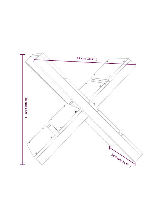 vidaXL Hölzernes Regal Holzlagerung 47x39.5x48cm