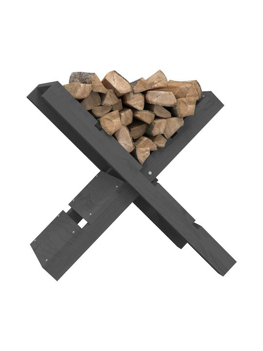 vidaXL Lemn Raft Depozitare lemne 47x39.5x48cm Gri