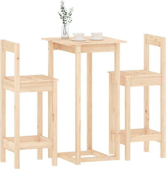 Dining Room 3pcs Pine 60x60cm