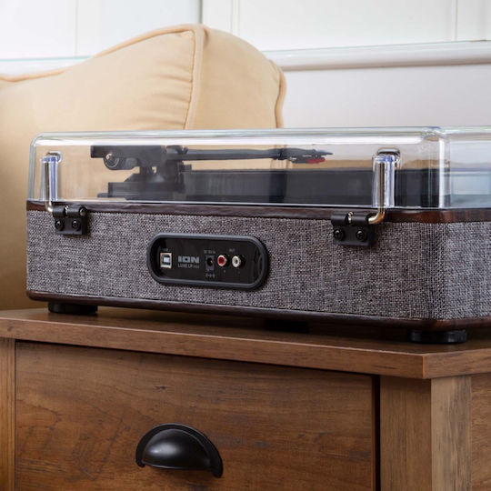 ION Audio Luxe LUXELPESPXUS Plattenspieler mit Vorverstärker und Eingebaute Lautsprecher Espresso