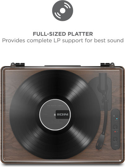 ION Audio Luxe LUXELPESPXUS Plattenspieler mit Vorverstärker und Eingebaute Lautsprecher Espresso