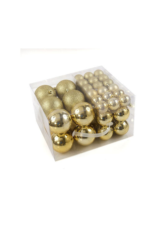 Fun World Christmas Plastic Ball Ornament Gold 46pcs