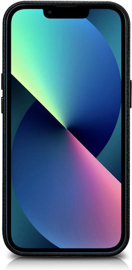 iCarer Litchi Premium Leather Back Cover Δερμάτινο Μαύρο (iPhone 14 Plus)