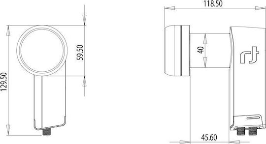 Inverto Ultra Twin HGLN 40mm LNB LNB 2 Outputs 0.2dB