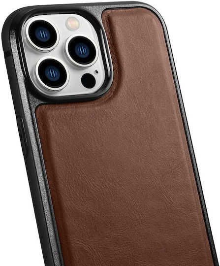 iCarer Leather Oil Wax Back Cover Δερμάτινο Καφέ (iPhone 14 Pro Max)