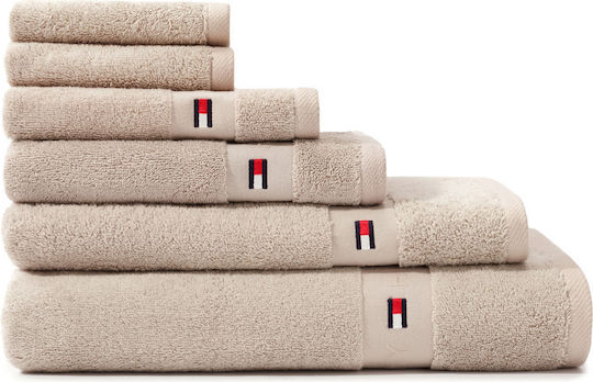Tommy Hilfiger Πετσέτα Σώματος Legend 100x150εκ. Sand Βάρους 540gr/m²