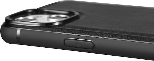 iCarer Leather Oil Wax Back Cover Δερμάτινο Μαύρο (iPhone 14 Pro Max)