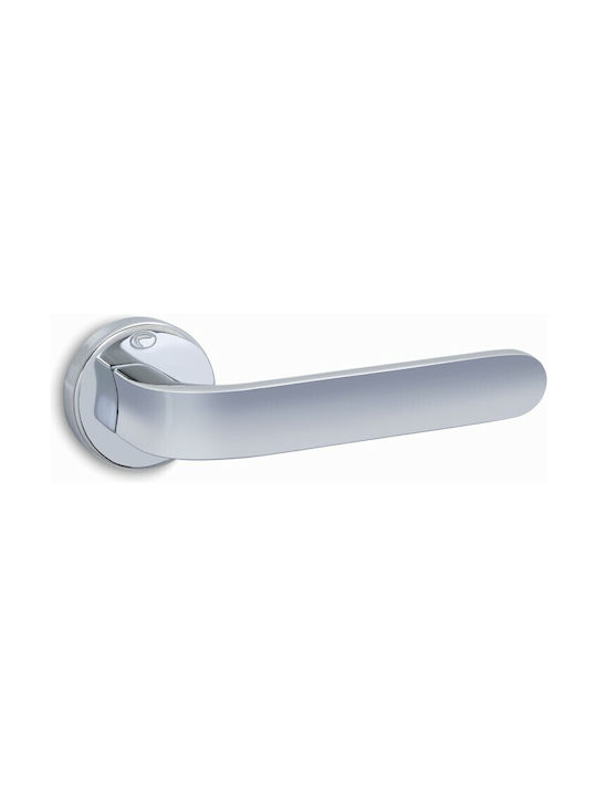 Convex Lever Front Door with Rosette Right 2215 2215ROY-R-S04S04 with Rosette Cylinder Chrome