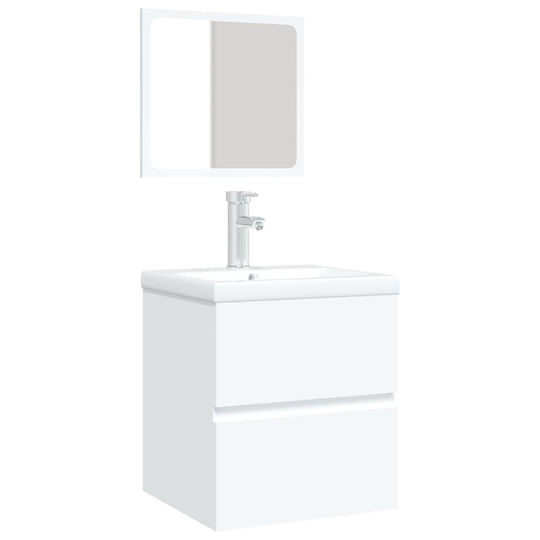 vidaXL Countertop with Sink & Mirror L41xW38.5xH45cm White