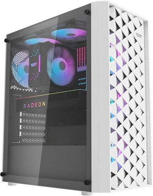 Darkflash DK351 Gaming Midi Tower Computer Case with Window Panel White