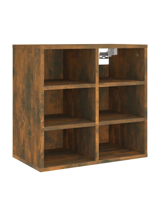 Holz Schuhschrank mit 4 Regalen Gelb L52.5xW30xH50cm