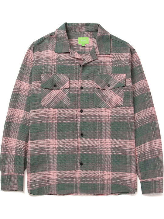 Smash Μακρυμάνικo Φανελένιο Overshirt σε Κανονική Γραμμή Καρό Ροζ