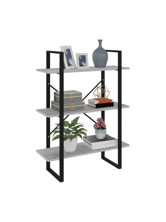 Grey Bookcase 80x30x105cm