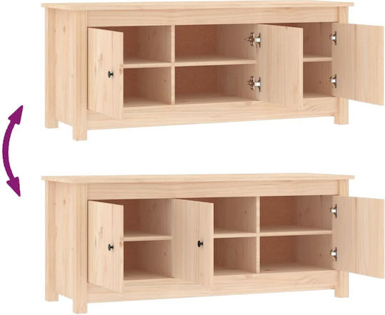 Schuhschrank aus Massivholz mit 6 Regalen Beige L110xW38xH45.5cm