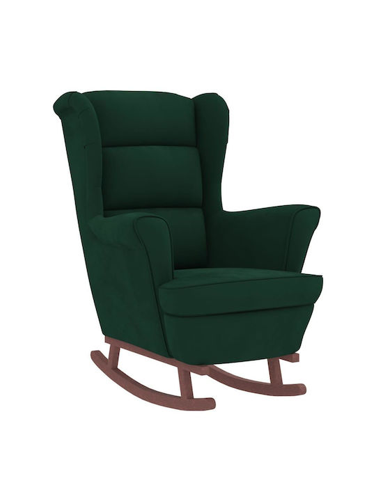Rocking Armchair with Footstool Green 78x93x97cm