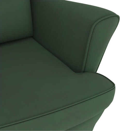 Rocking Armchair with Footstool Green 78x93x97cm