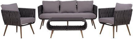Set Wohnzimmer im Freien Varnamo mit Kissen Gray 4Stück