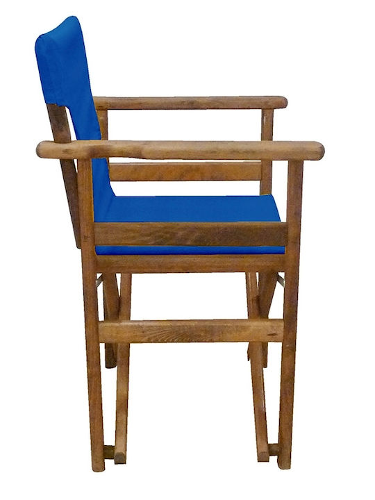 Director's Chair Wooden Torino Walnut / Blue 59x51x85cm