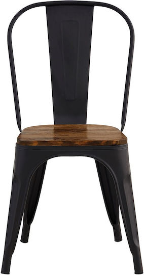 Градински Стол Метален Relix Wood Тъмен Дъб Е5191W,1W 45x53x85см
